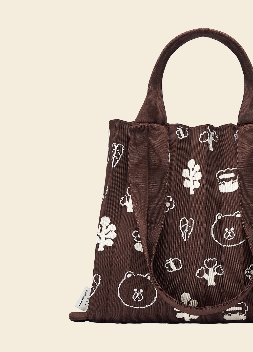 PLEATS MAMA 正規品関税込み LINE FRIENDS EDITION 2WAY SHOPPER LINE FRIENDS Edition] 2Way Shopper Bag Black : PLEATSMAMA