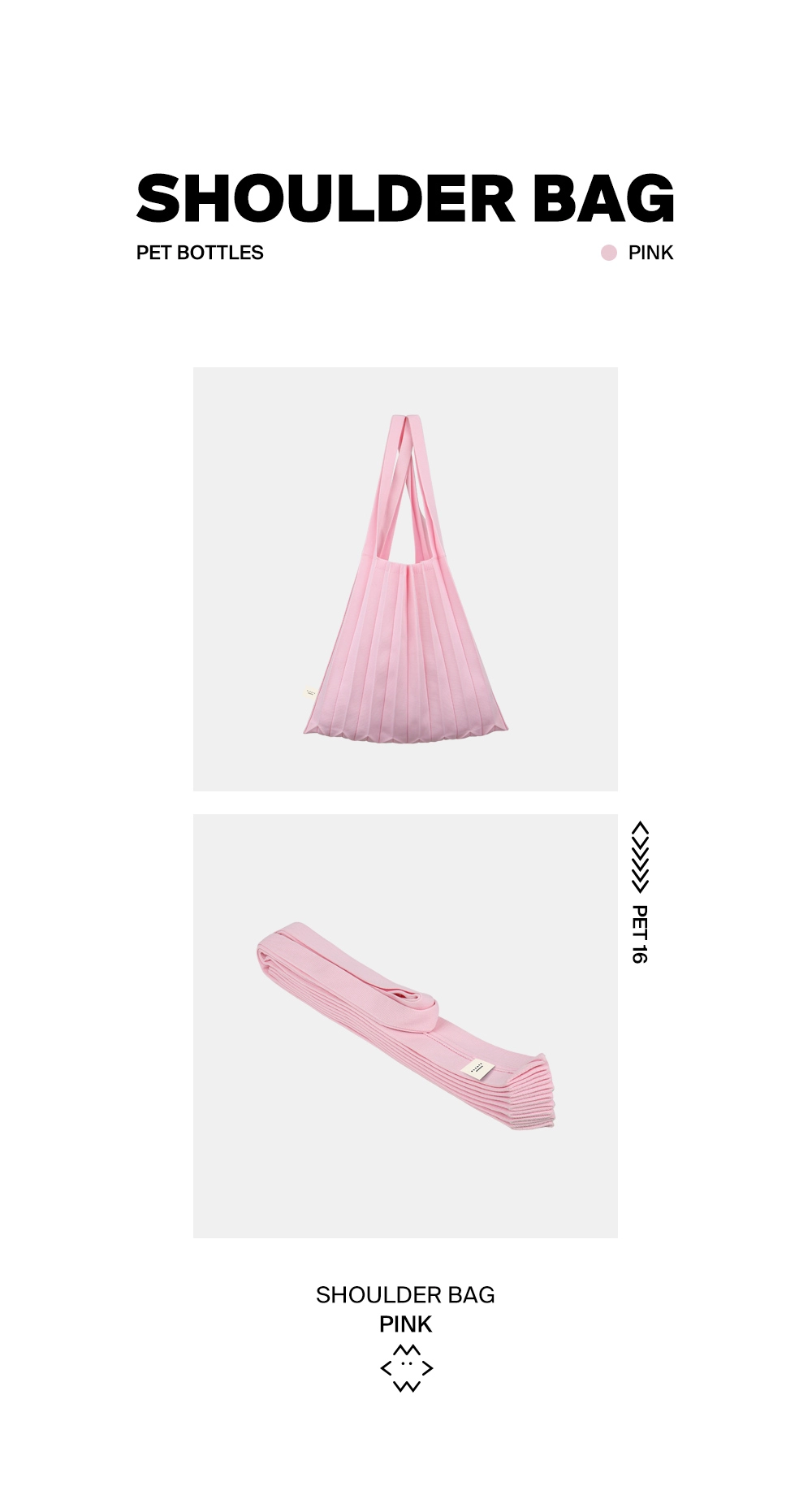 Shoulder Bag Pink : PLEATSMAMA: Sustainable Knit Pleats Bag