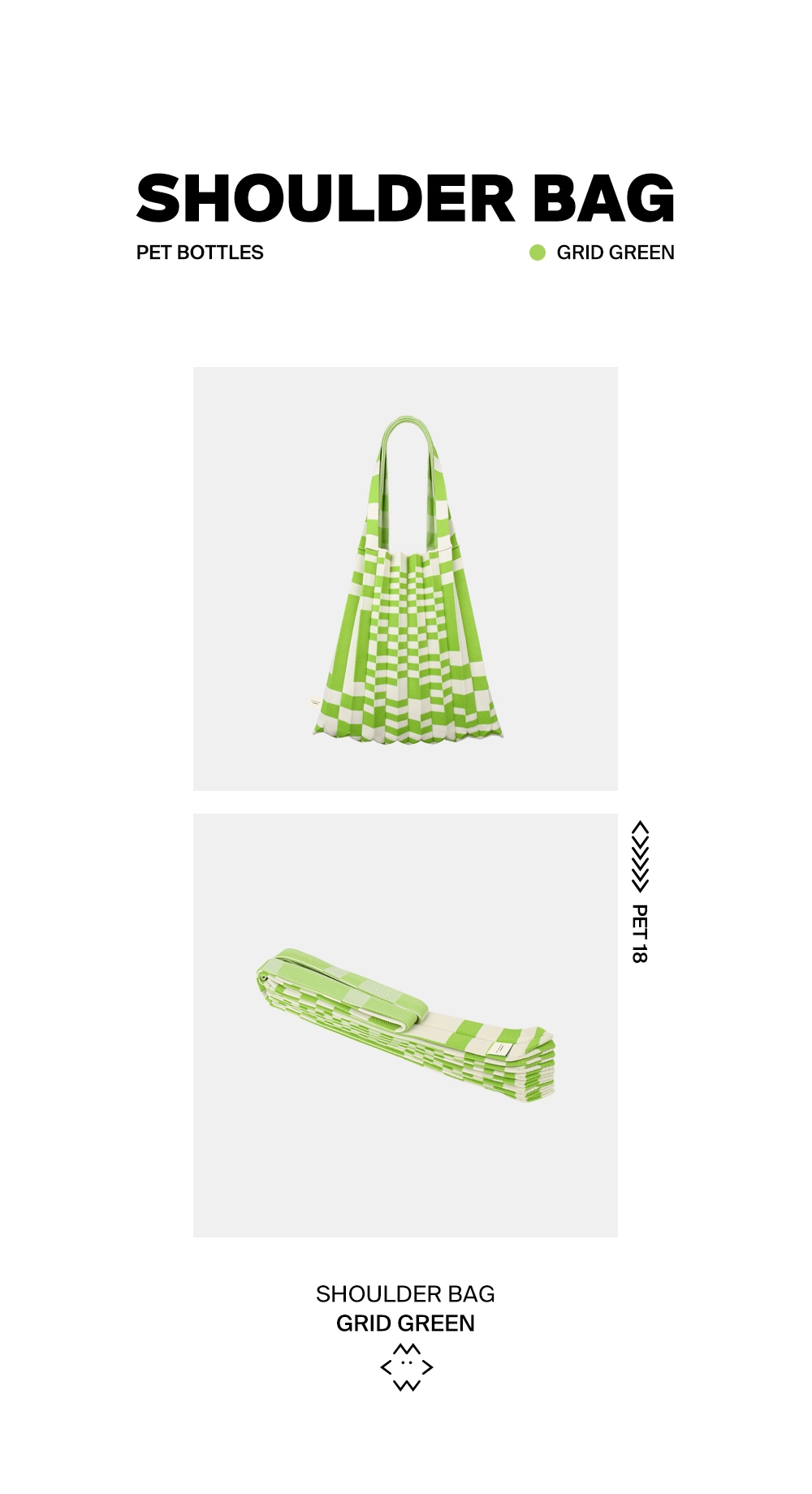 PLEATS MAMA 正規品関税込み SHOULDER BAG GRID GREEN Shoulder Bag Grid Green : PLEATSMAMA: Sustainable Knit