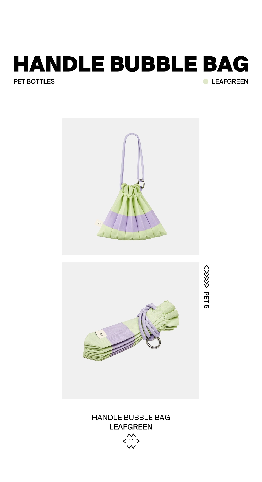 PLEATS MAMA 正規品関税込み HANDLE BUBBLE BAG LEAFGREEN Handle Bubble Bag LeafGreen : PLEATSMAMA: Sustainable Knit