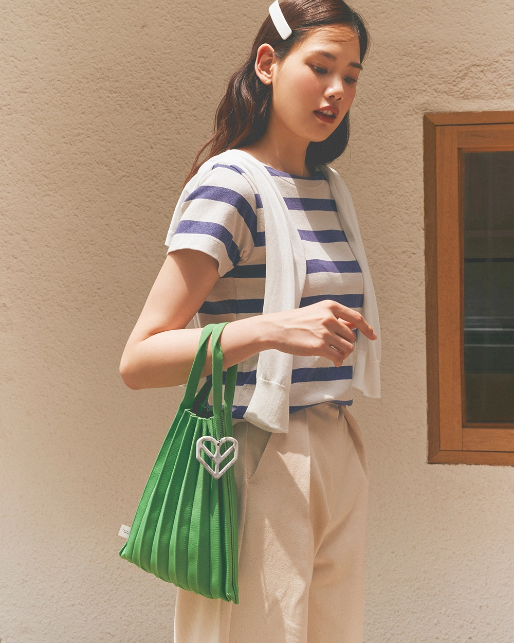 PLEATS MAMA 正規品関税込み MINI TOTE BAG NEONLIME MiniToteBag NeonLime : PLEATSMAMA: Sustainable Knit Pleats Bag