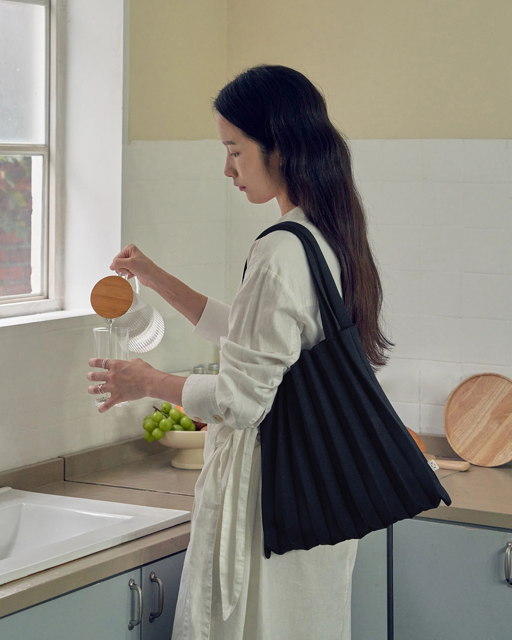PLEATS MAMA 正規品関税込み SHOULDER BAG GRID BLACK PLEATS MAMA(プリーツママ)】SHOULDER BAG ショルダーバッグ