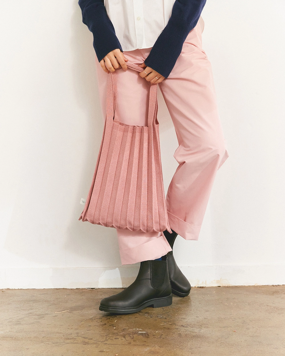 PLEATS MAMA 正規品関税込み TOTE BAG GLITTER ROSEGOLD Tote Bag Glitter Rose Gold : PLEATSMAMA: Sustainable Knit