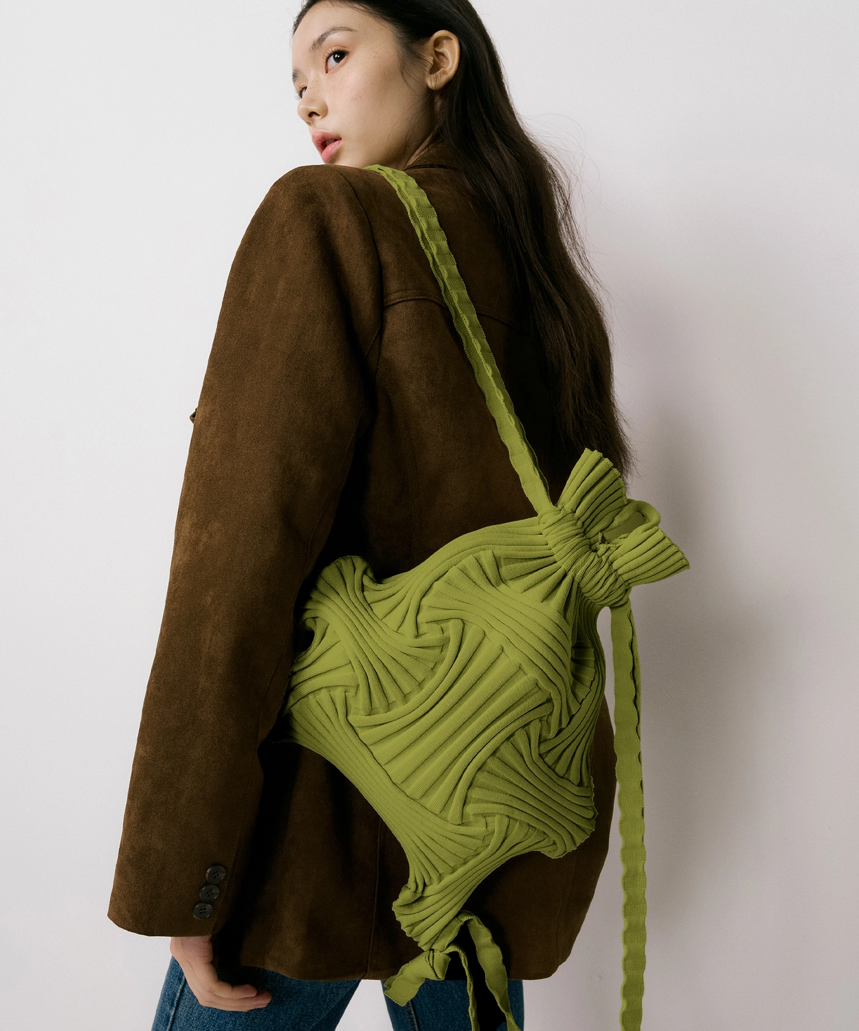 New Bow Backpack Yellow : PLEATSMAMA: Sustainable Knit