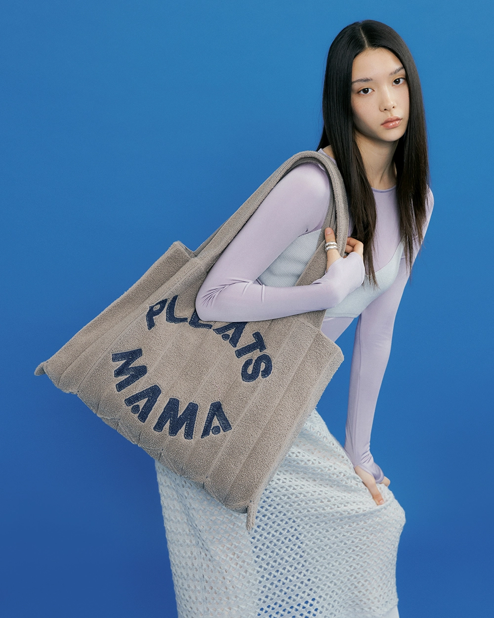 POODLE BAG BEIGE : PLEATSMAMA: Sustainable Knit Pleats Bag