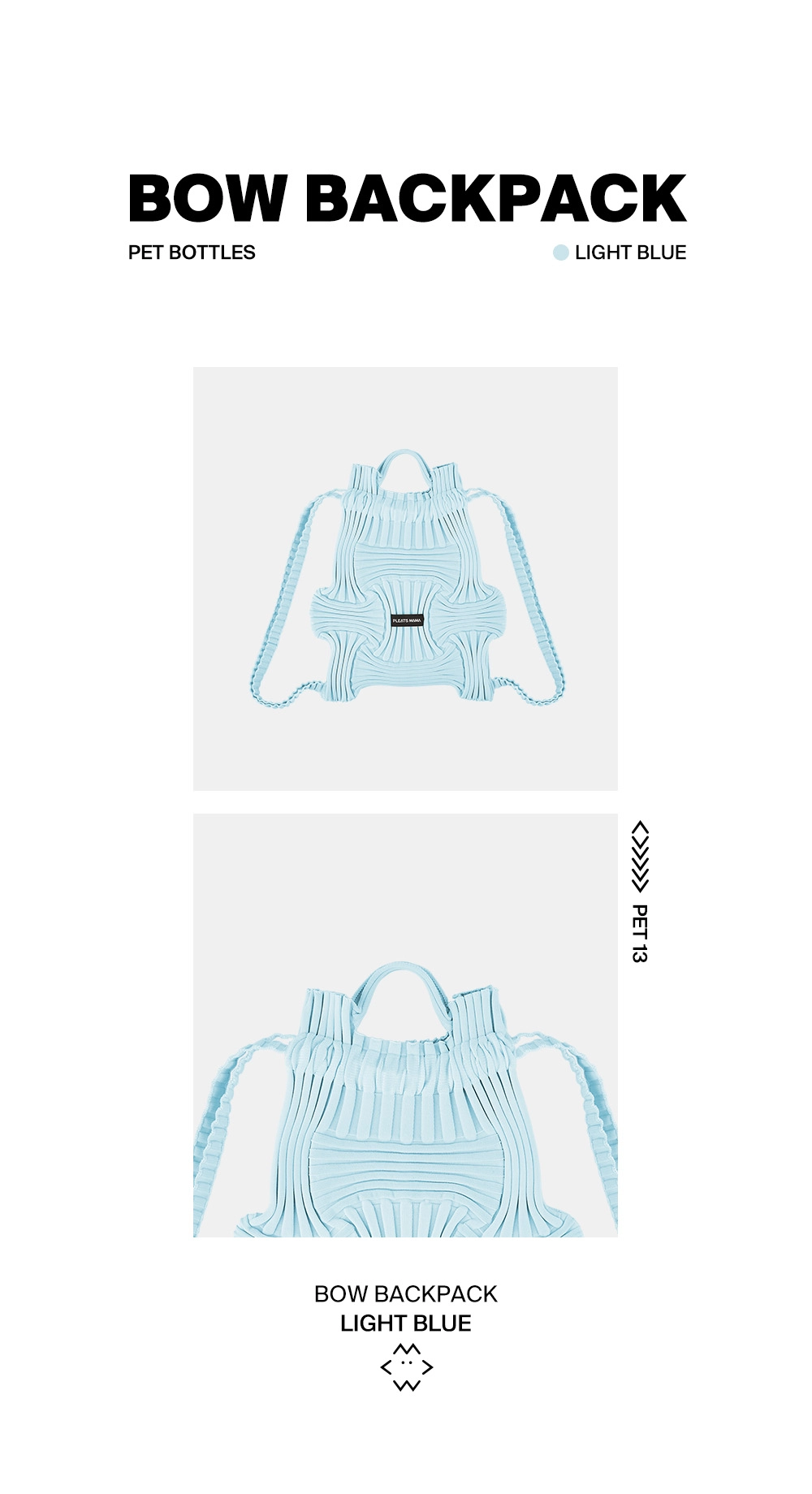 PLEATSMAMA【送料込】BOW BACKPACK Bow BackPack Light Fawn : PLEATSMAMA: Sustainable Knit