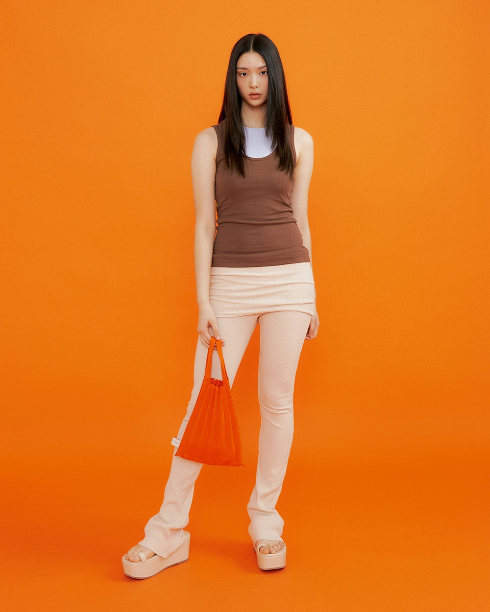 PLEATS MAMA 正規品関税込み MINI TOTE BAG ORANGE MiniToteBag Orange : PLEATSMAMA: Sustainable Knit Pleats Bag