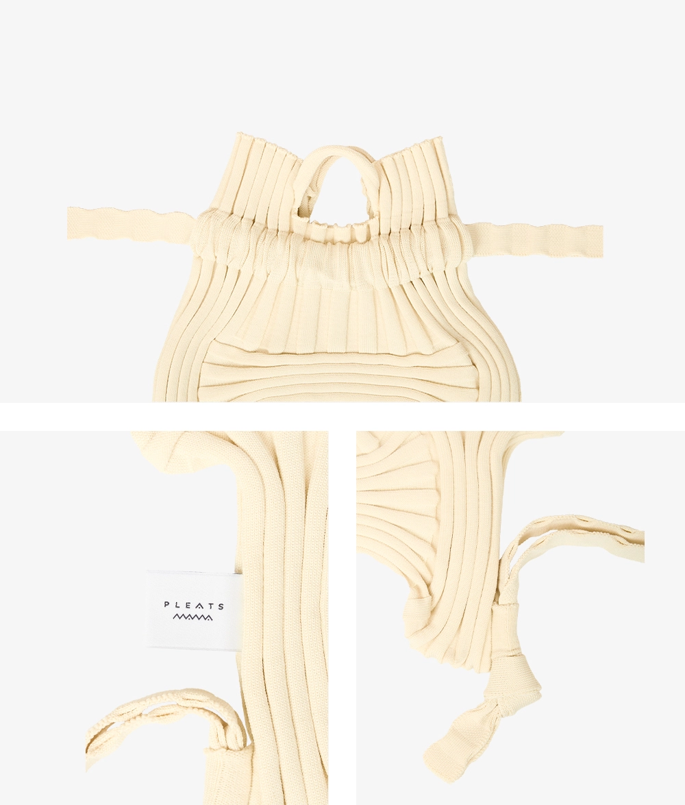 New Bow Backpack Green : PLEATSMAMA: Sustainable Knit Pleats Bag