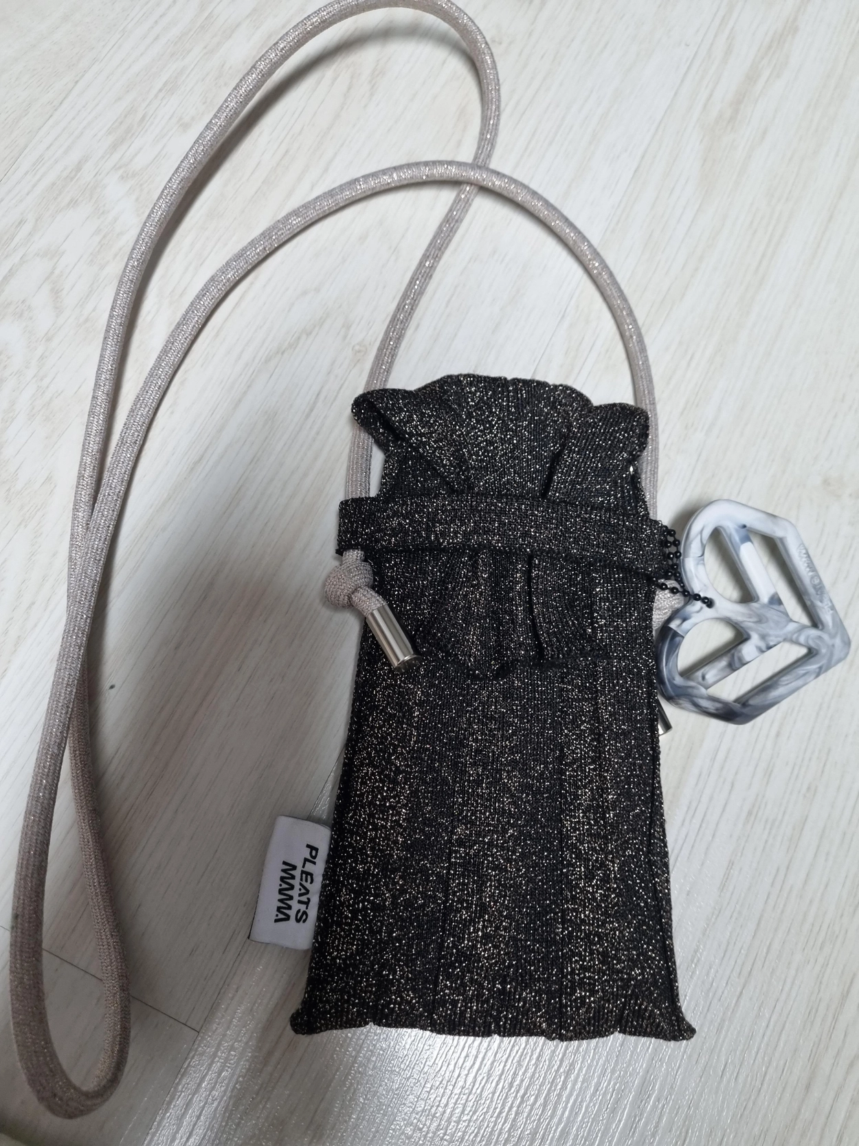 Nano Bag Glitter Black : PLEATSMAMA: Sustainable Knit Pleats Bag