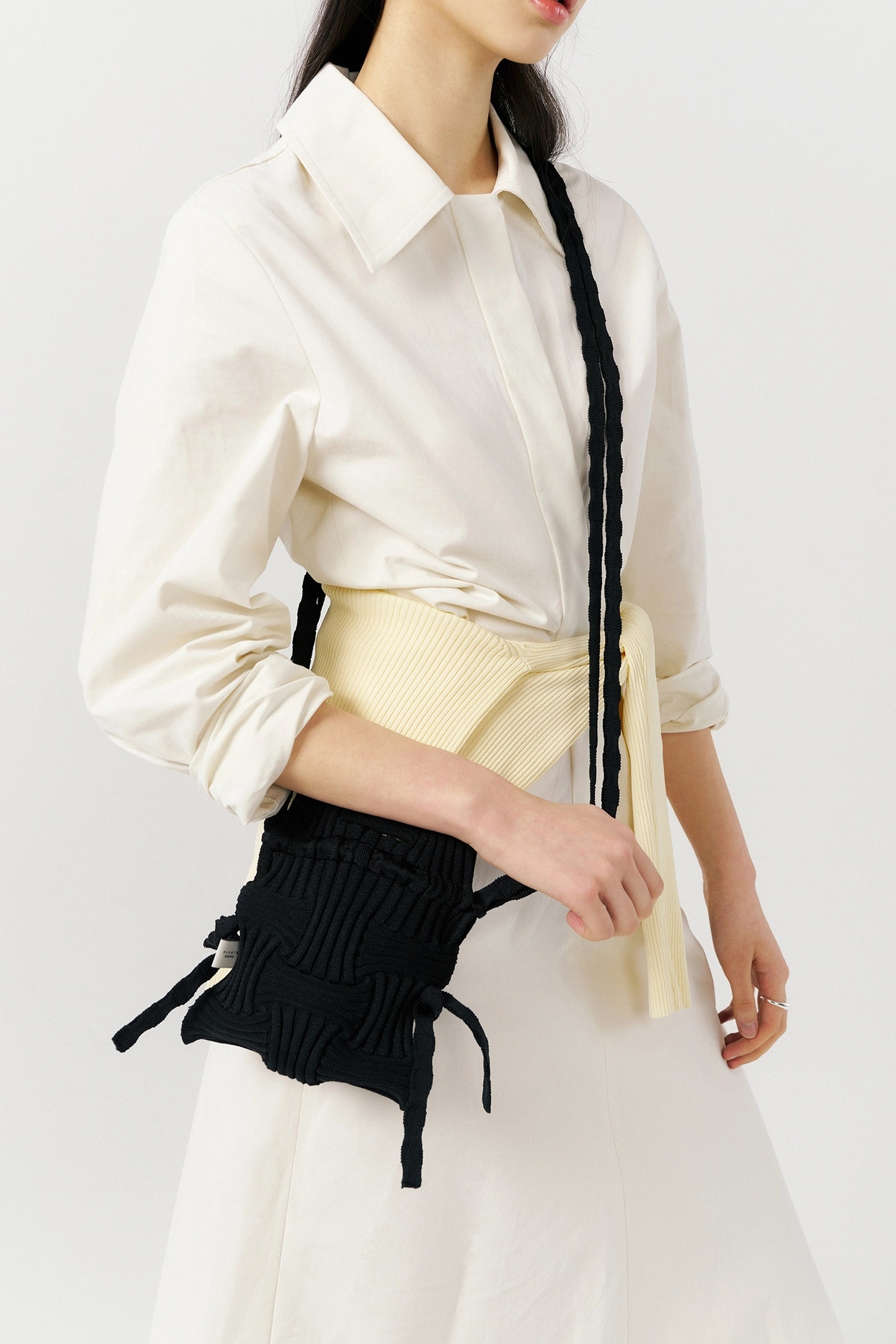 PLEATS MAMA☆Mini Cross Bow Bag Mini Cross Bow Bag Olive : PLEATSMAMA: Sustainable Knit