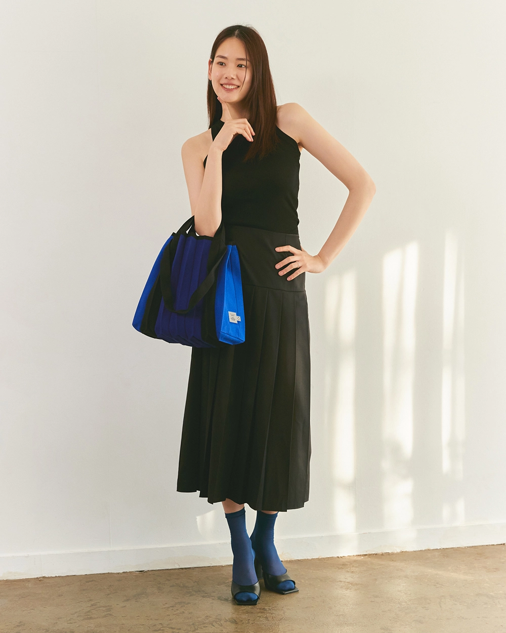 2WayShopperBag DeepBlue : PLEATSMAMA: Sustainable Knit