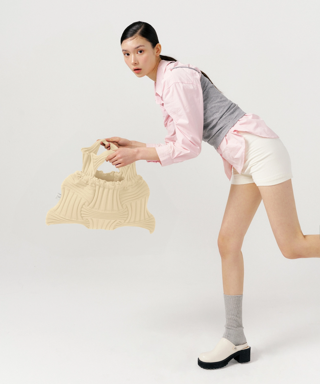 初売り！プリーツママ ブルー　ビッグボウバッグ ビッグボウバッグ ブルー : プリーツママ