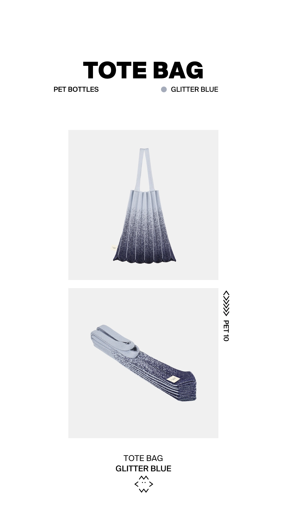 Tote Bag Glitter Blue : PLEATSMAMA: Sustainable Knit Pleats Bag