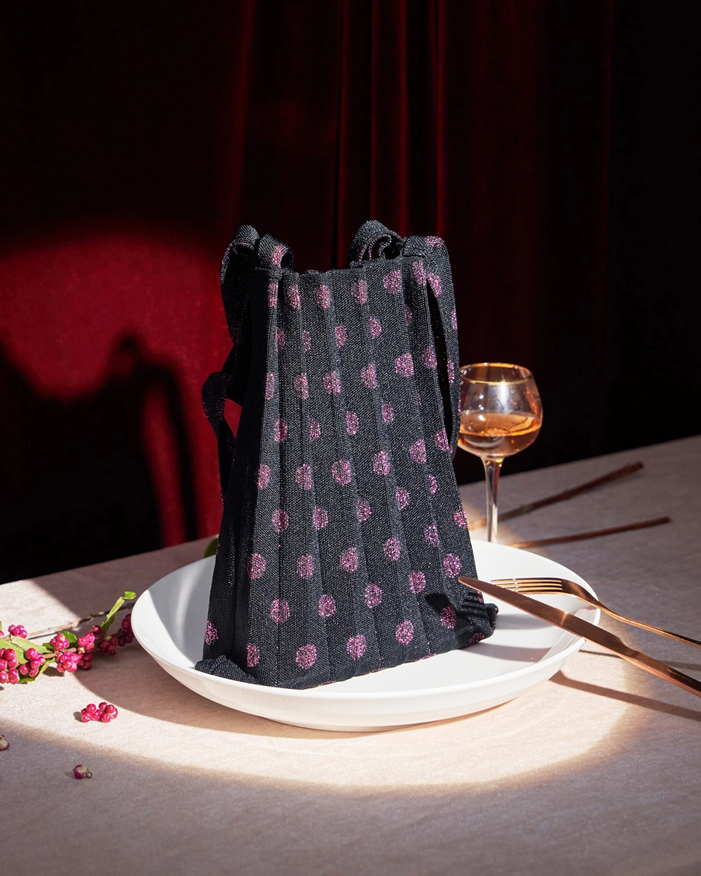 PLEATS MAMA 正規品関税込み MINI SHOULDER BAG PINK DOT Mini Shoulder Bag Glitter Pink Dot : PLEATSMAMA: Sustainable