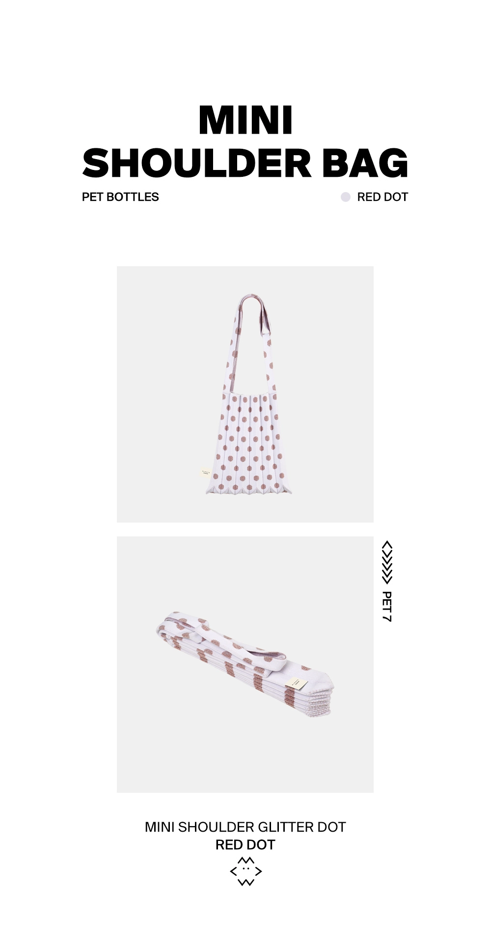 Mini Shoulder Bag Glitter Red Dot : PLEATSMAMA: Sustainable