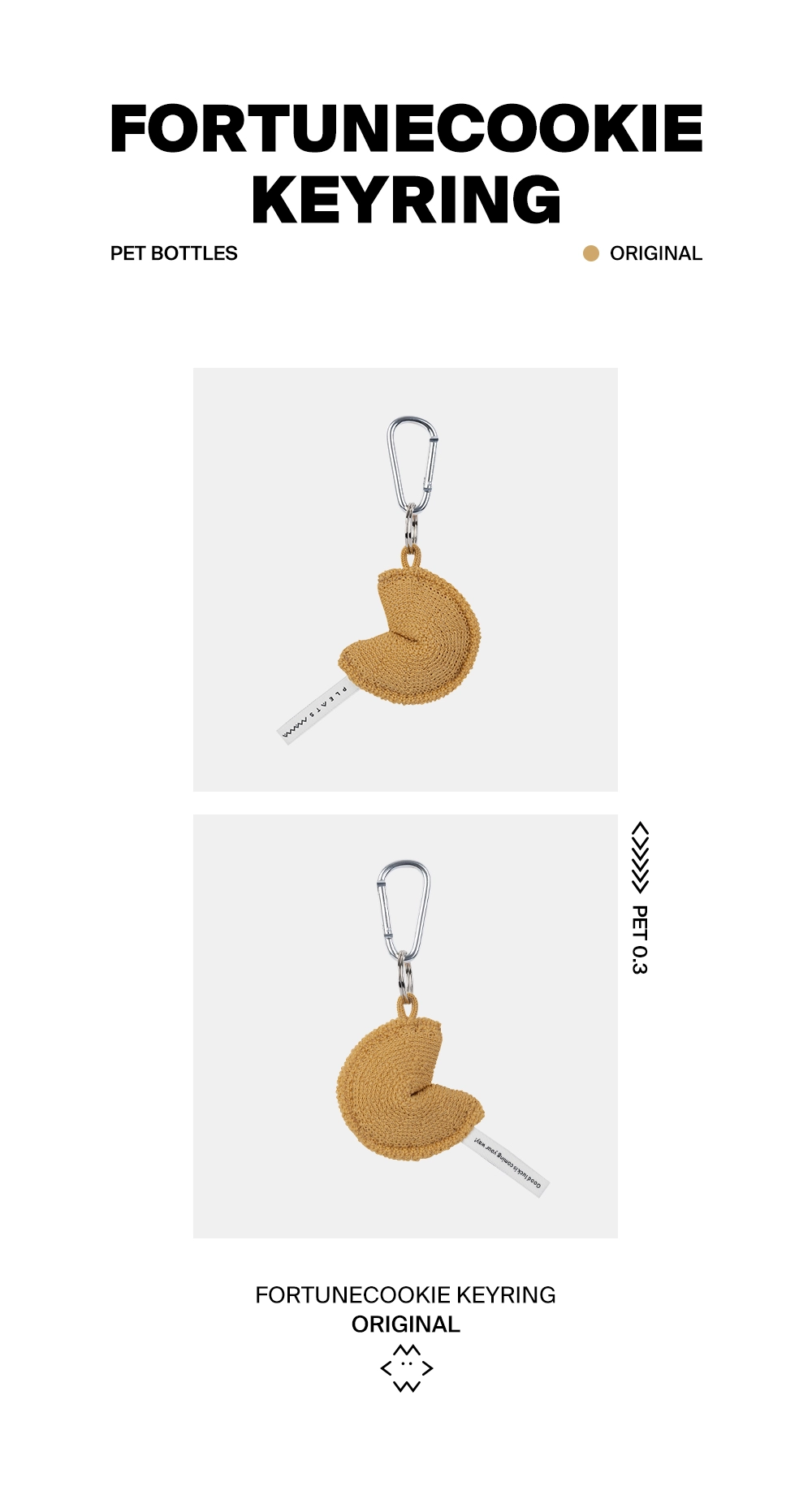FORTUNE COOKIE KEYRING ORIGINAL : PLEATSMAMA: Sustainable Knit