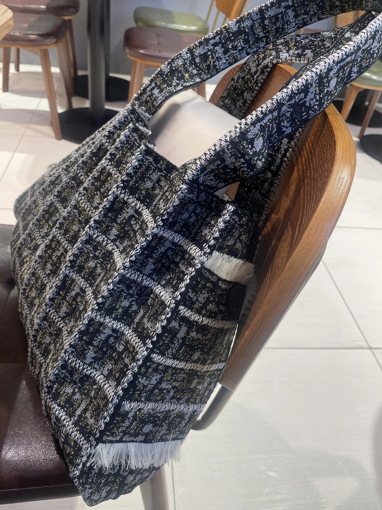 TWEED SHOPPER BAG LIME : PLEATSMAMA: Sustainable Knit Pleats Bag