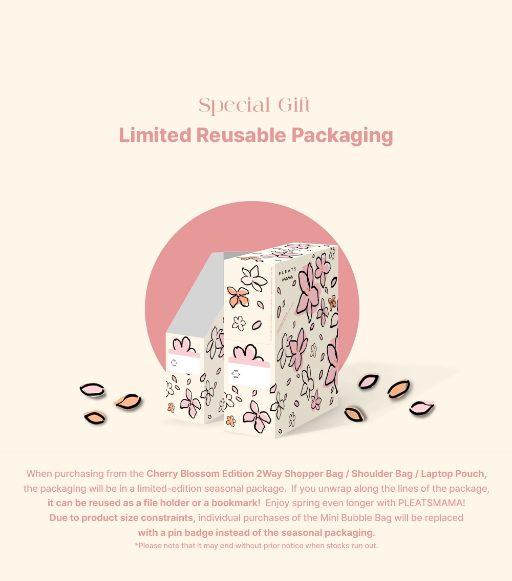 CHERRY BLOSSOM EDITION] Shoulder Bag Black(free reusable