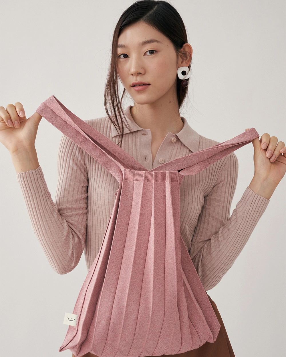Tote Bag Glitter Rose Gold : PLEATSMAMA: Sustainable Knit