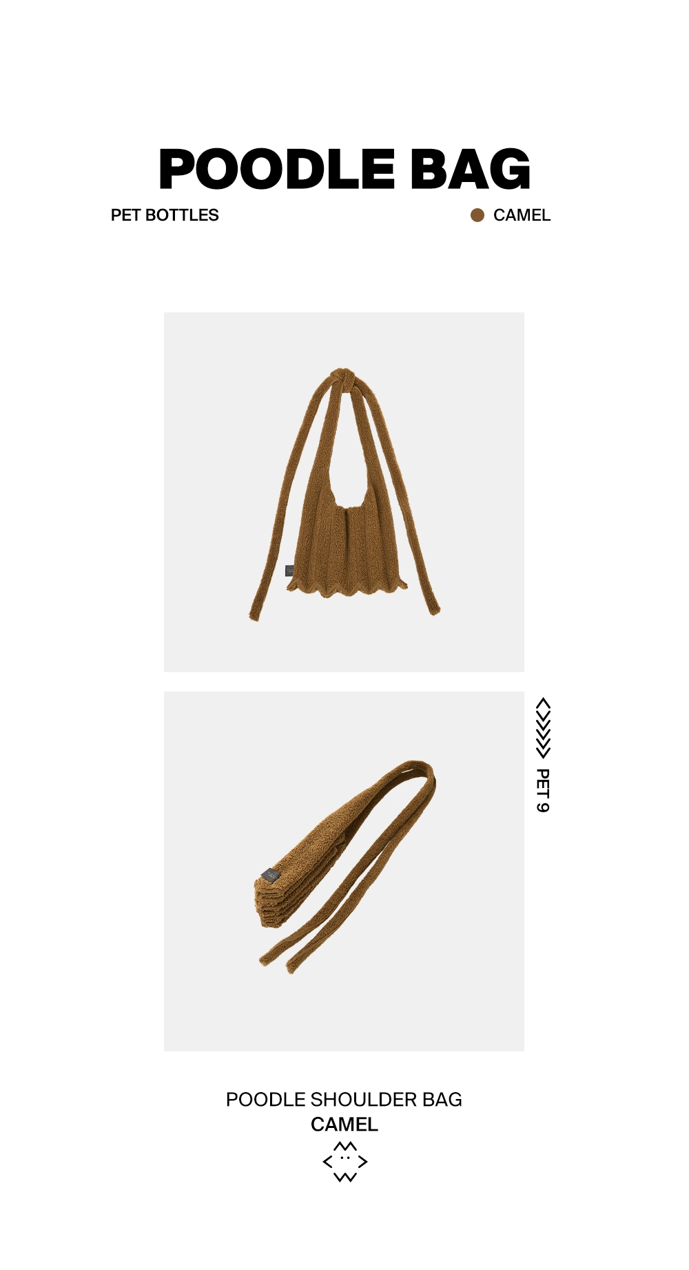 PLEATS MAMA ♥ Poodle shoulder bag /追跡付 POODLE SHOULDER BAG CAMEL : PLEATSMAMA: Sustainable Knit