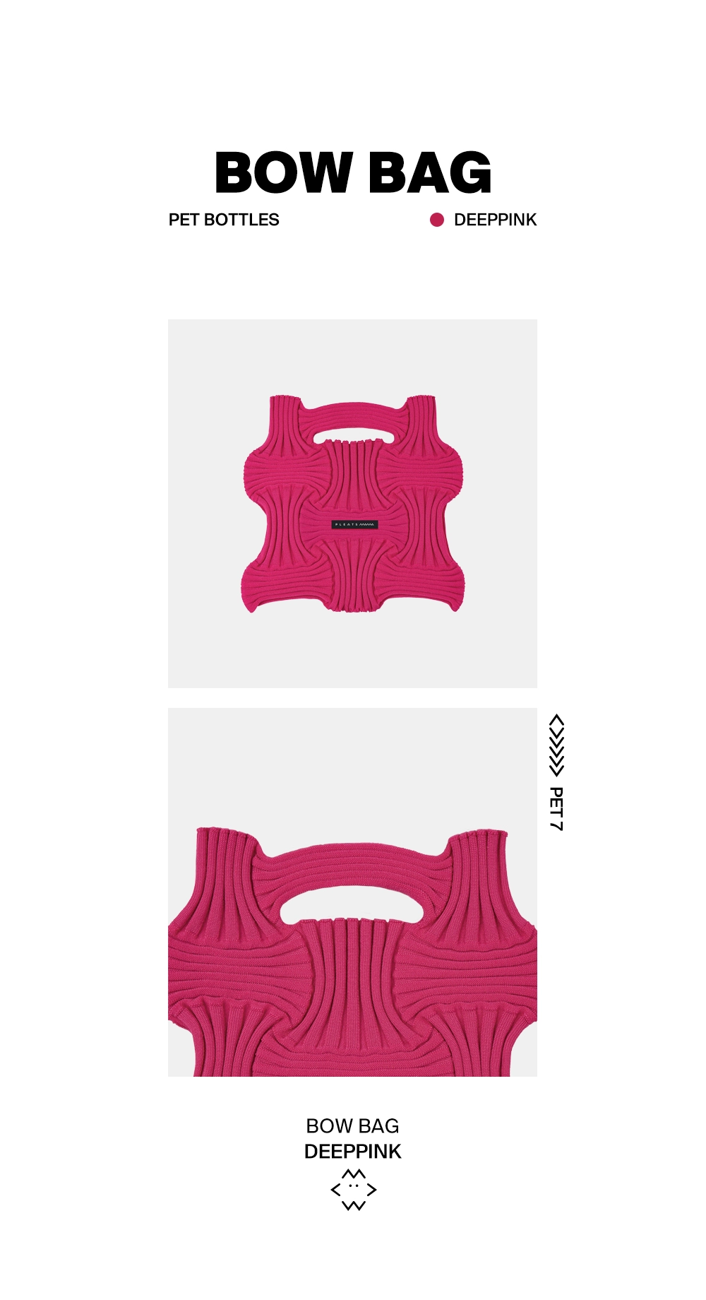 早い者勝ち‼️PLEATSMAMA BOW BAG DEEP PINK Bow Bag Deep Pink : PLEATSMAMA: Sustainable Knit Pleats Bag