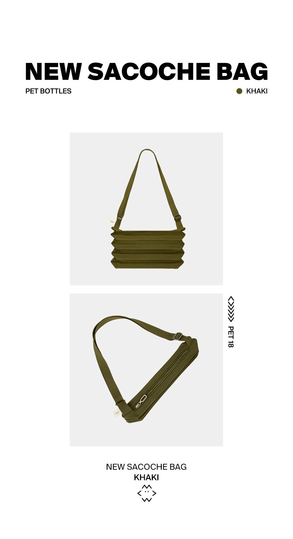 PLEATS MAMA 正規品関税込み NEW SACOCHE BAG KHAKI PLEATSMAMA: Sustainable Knit Pleats Bag