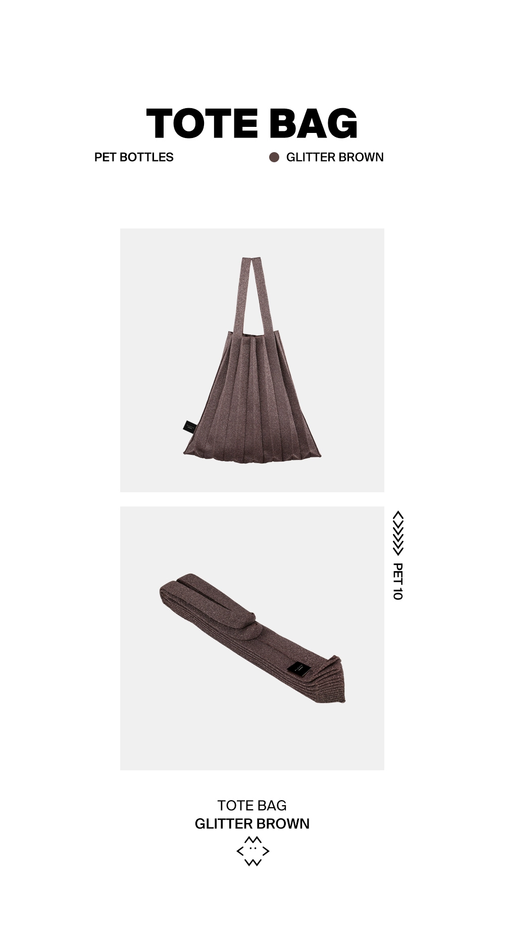 PLEATS MAMA 正規品関税込み TOTE BAG GLITTER BROWN Tote Bag Glitter Brown : PLEATSMAMA: Sustainable Knit Pleats Bag