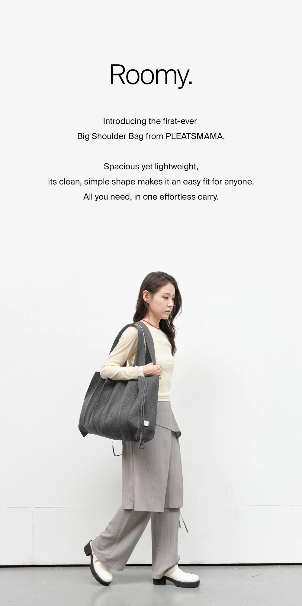 Big Shoulder Bag Glitter StoneBrown : PLEATSMAMA