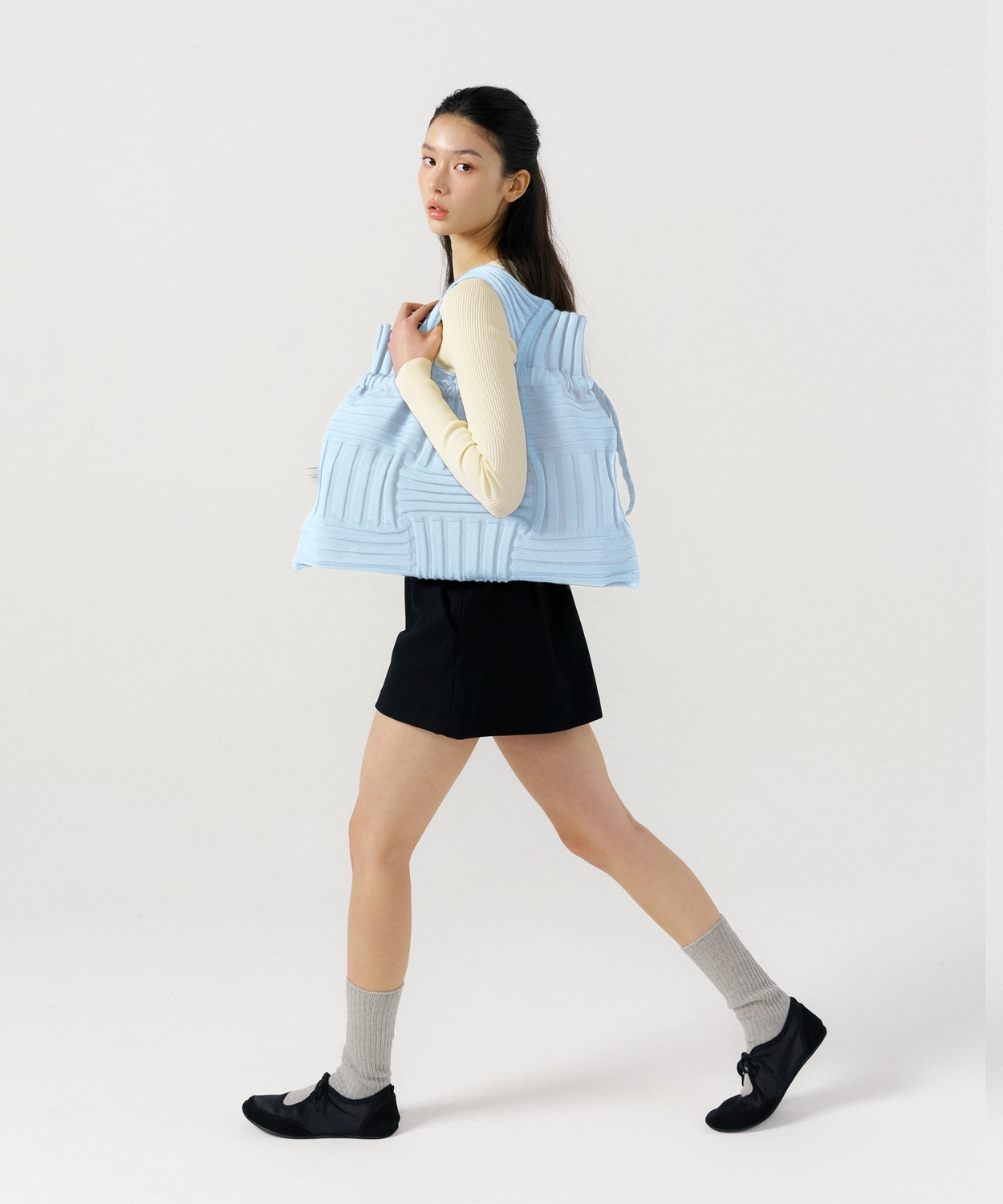 初売り！プリーツママ ブルー　ビッグボウバッグ ビッグボウバッグ ブルー : プリーツママ