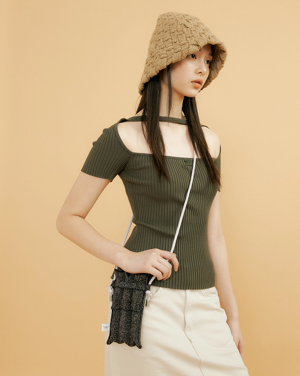 【PLEATSMAMA】☆韓国 人気☆Nano Bag Glitter Nano Bag Glitter Black : PLEATSMAMA: Sustainable Knit Pleats Bag