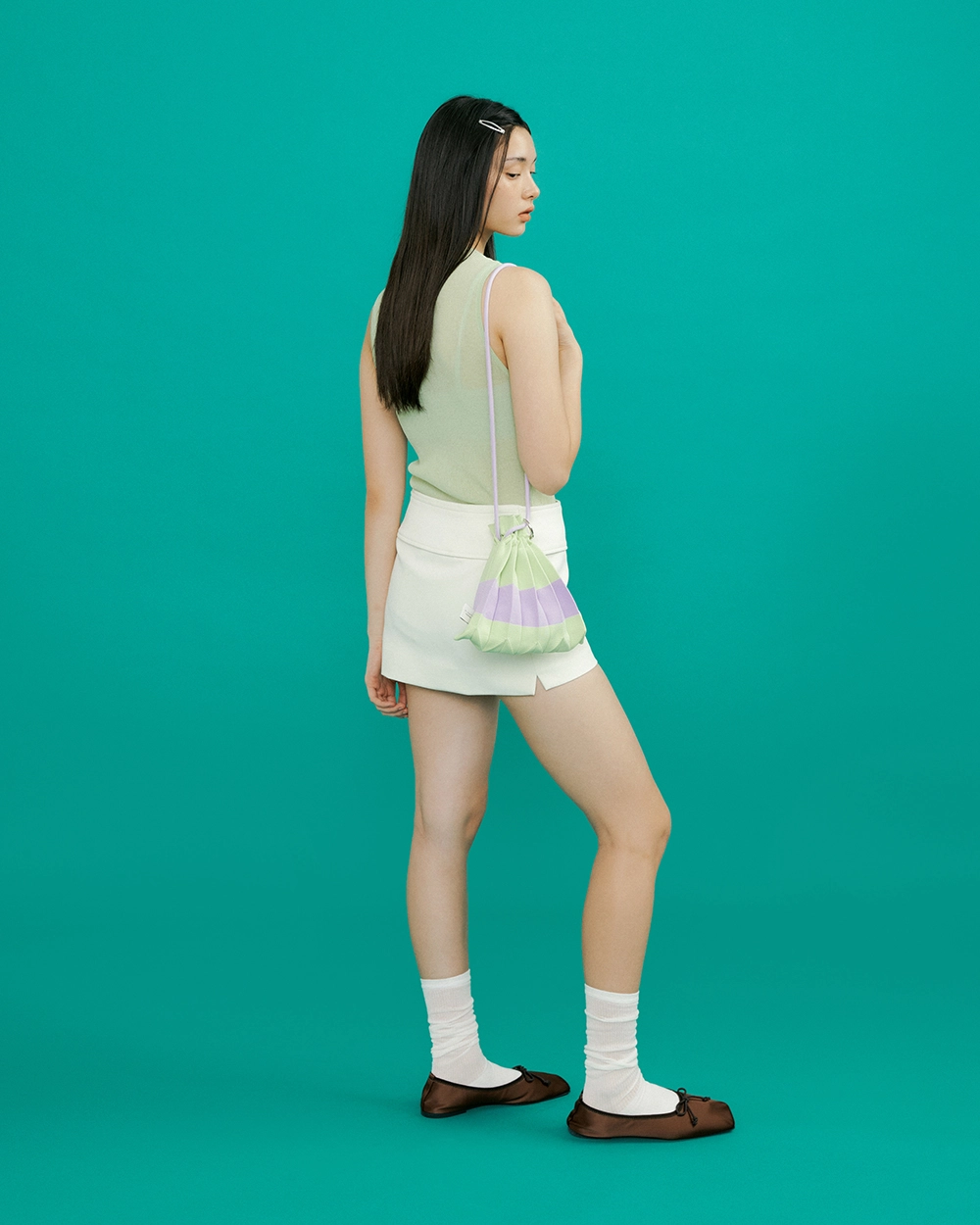 PLEATS MAMA 正規品関税込み HANDLE BUBBLE BAG LEAFGREEN Handle Bubble Bag LeafGreen : PLEATSMAMA: Sustainable Knit