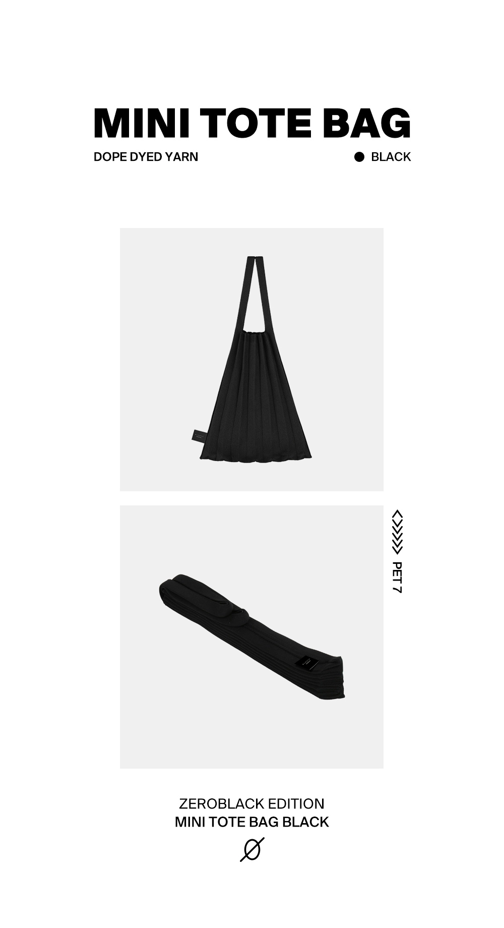 【PLEATS MAMA】[Zero Black Edition] Mini tote bag black ZEROBLACK EDITION] Mini Tote Bag Black : PLEATSMAMA