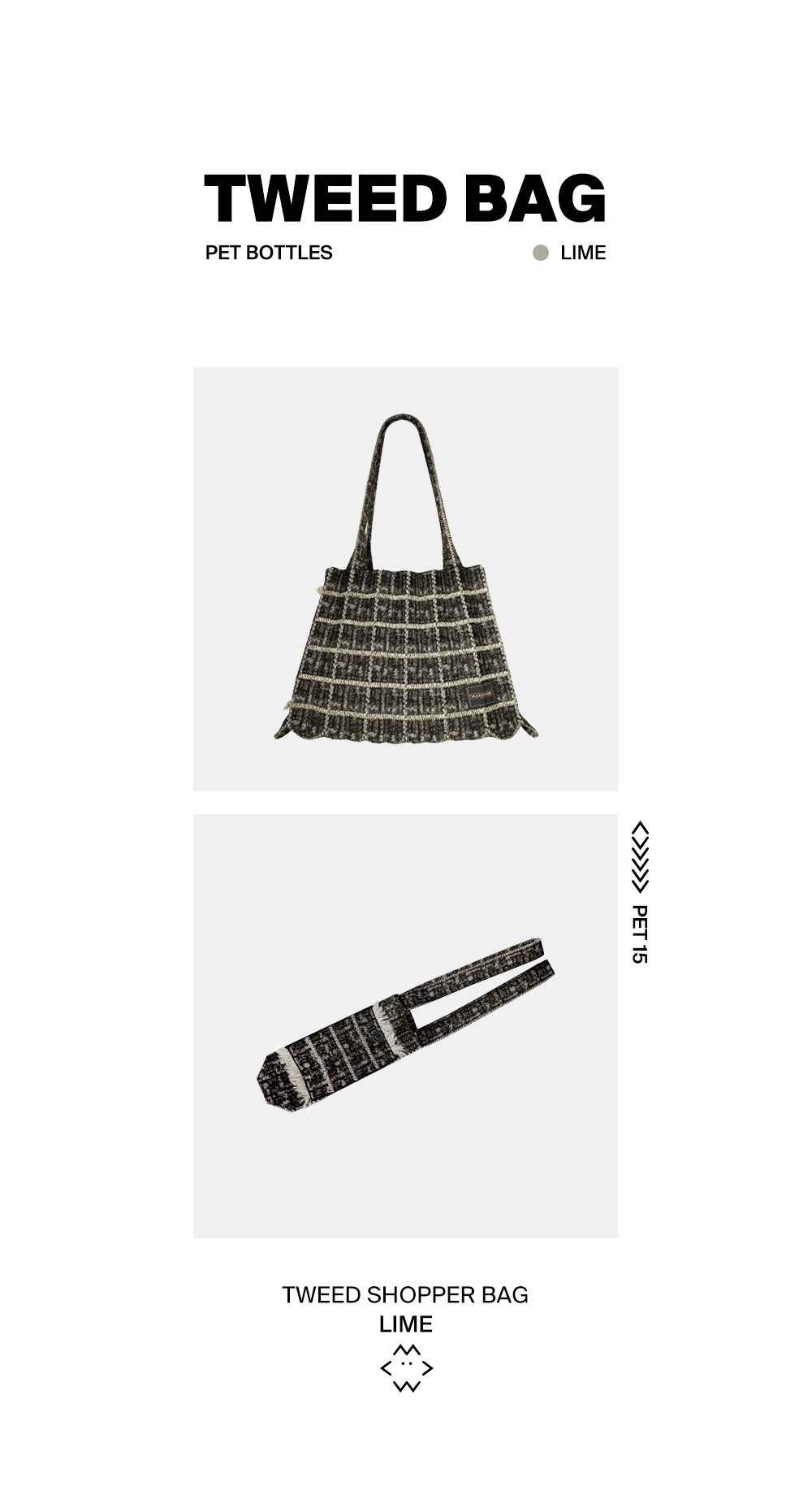 TWEED SHOPPER BAG LIME : PLEATSMAMA: Sustainable Knit Pleats Bag