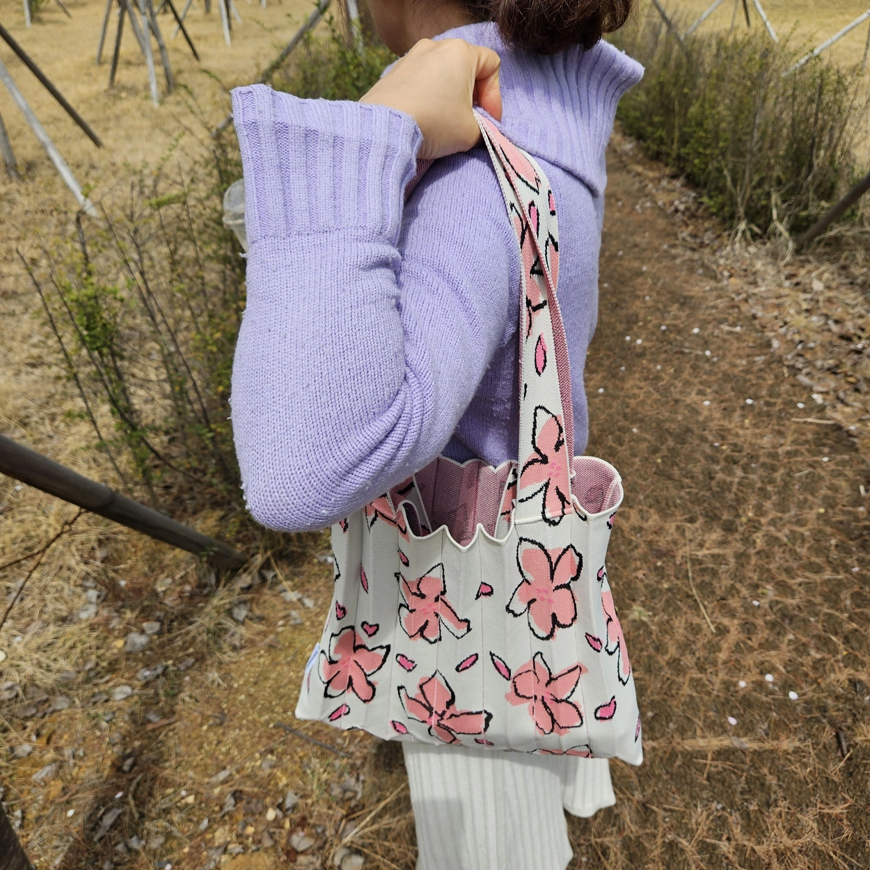 CHERRY BLOSSOM EDITION] 2Way Shopper Bag Cream(free reusable