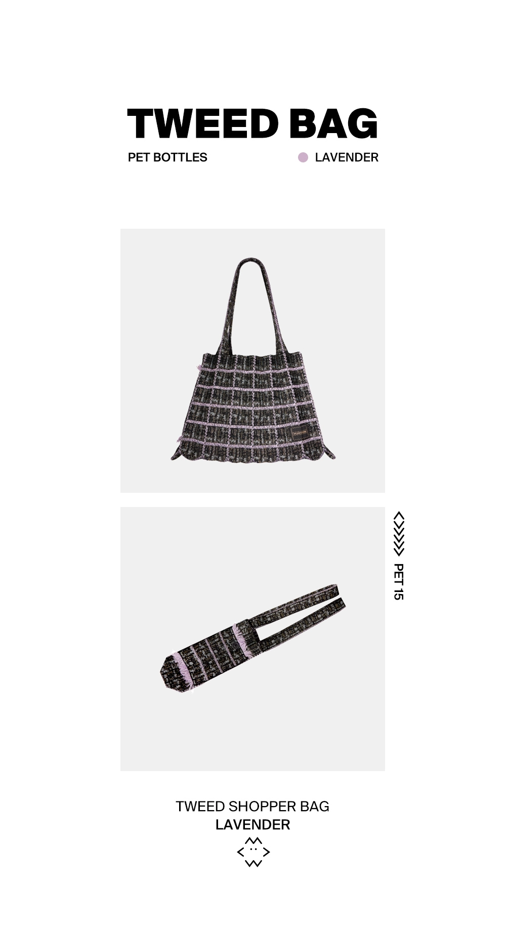 【PLEATS MAMA】Tweed Shopper Bag (4 COLOR) TWEED SHOPPER BAG LAVENDER : PLEATSMAMA: Sustainable Knit