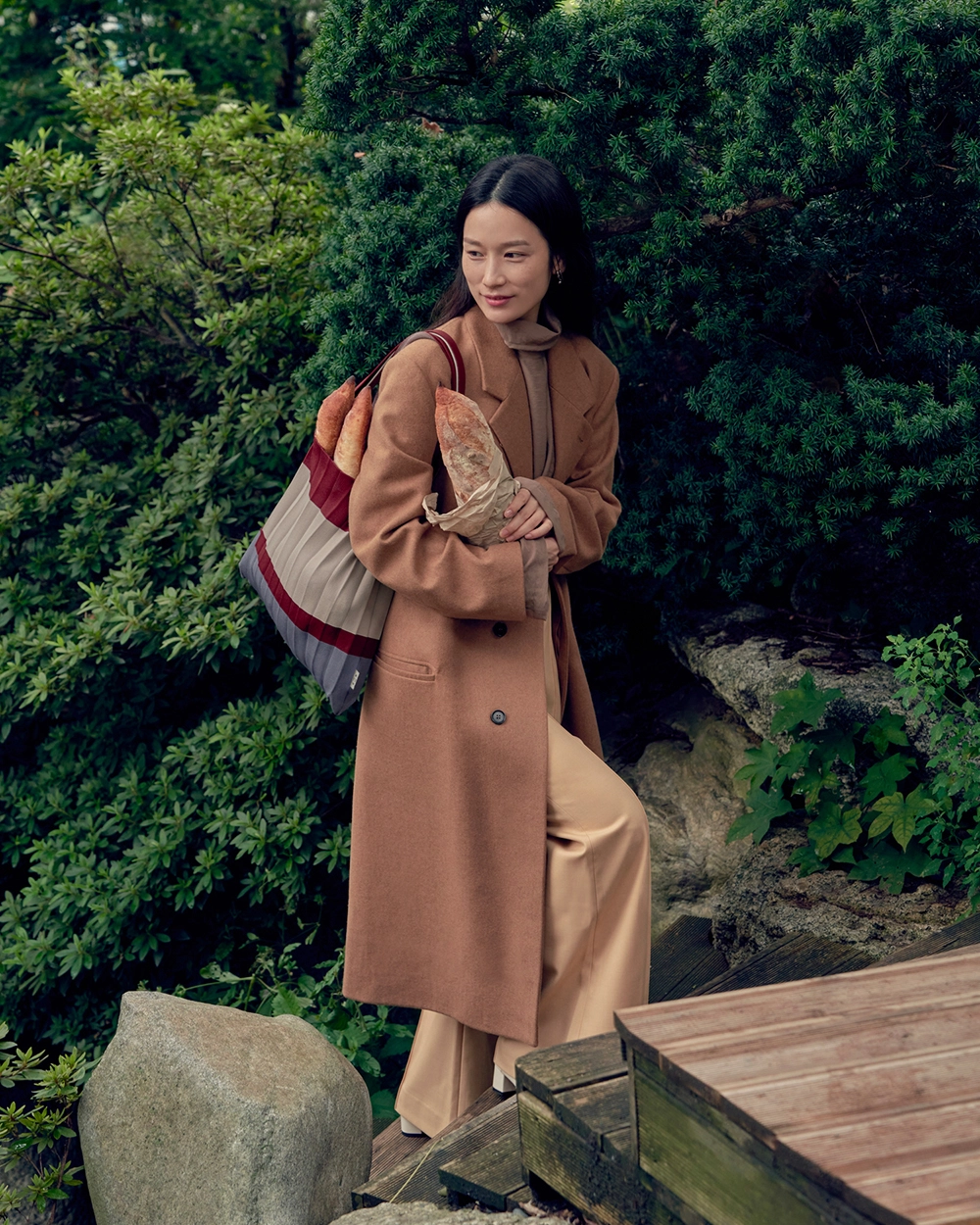 Shoulder Bag Brick Grey : PLEATSMAMA: Sustainable Knit