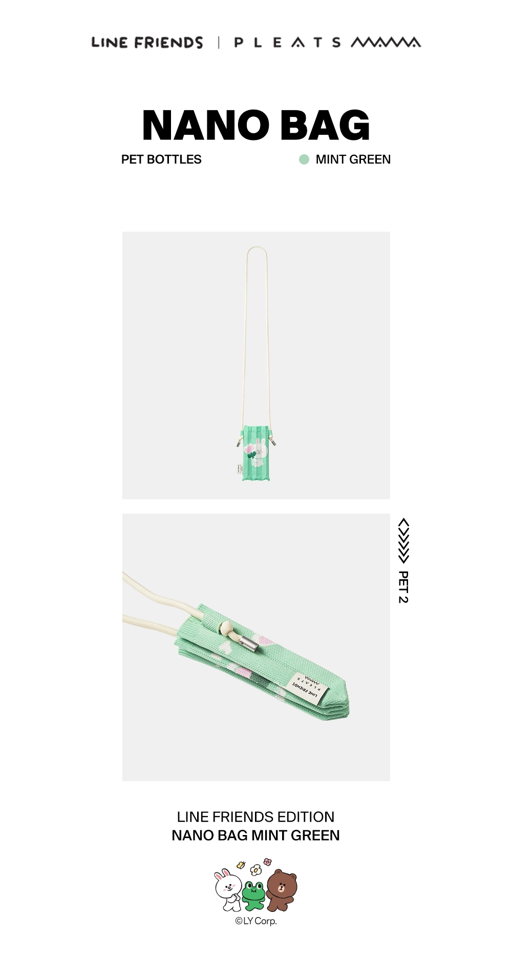 PLEATS MAMA 正規品関税込み [LINE FRIENDS EDITION] NANO BAG LINE FRIENDS Edition] Nano Bag Light Blue : PLEATSMAMA