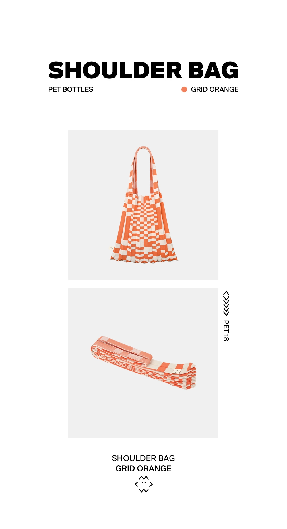 PLEATS MAMA 正規品関税込み SHOULDER BAG GRID ORANGE Shoulder Bag Grid Orange : PLEATSMAMA: Sustainable Knit