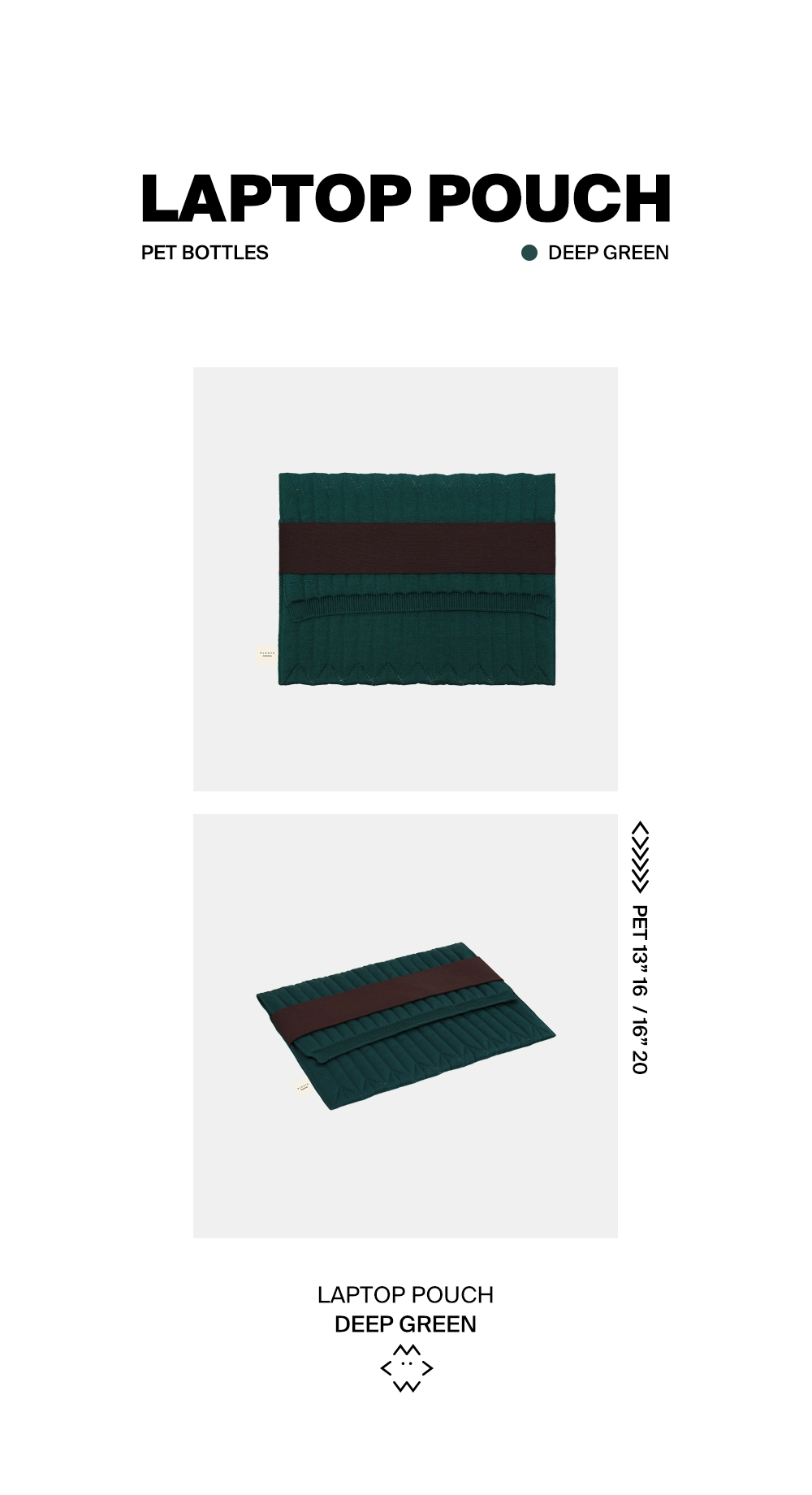★ PLEATS MAMA★ Airknit laptop pouch khaki 13 inch 5006419 AirKnit Laptop Pouch Deep Green : PLEATSMAMA: Sustainable