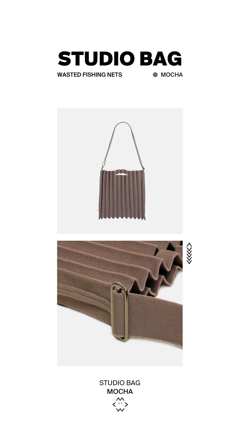 Studio Bag Mocha : PLEATSMAMA: Sustainable Knit Pleats Bag