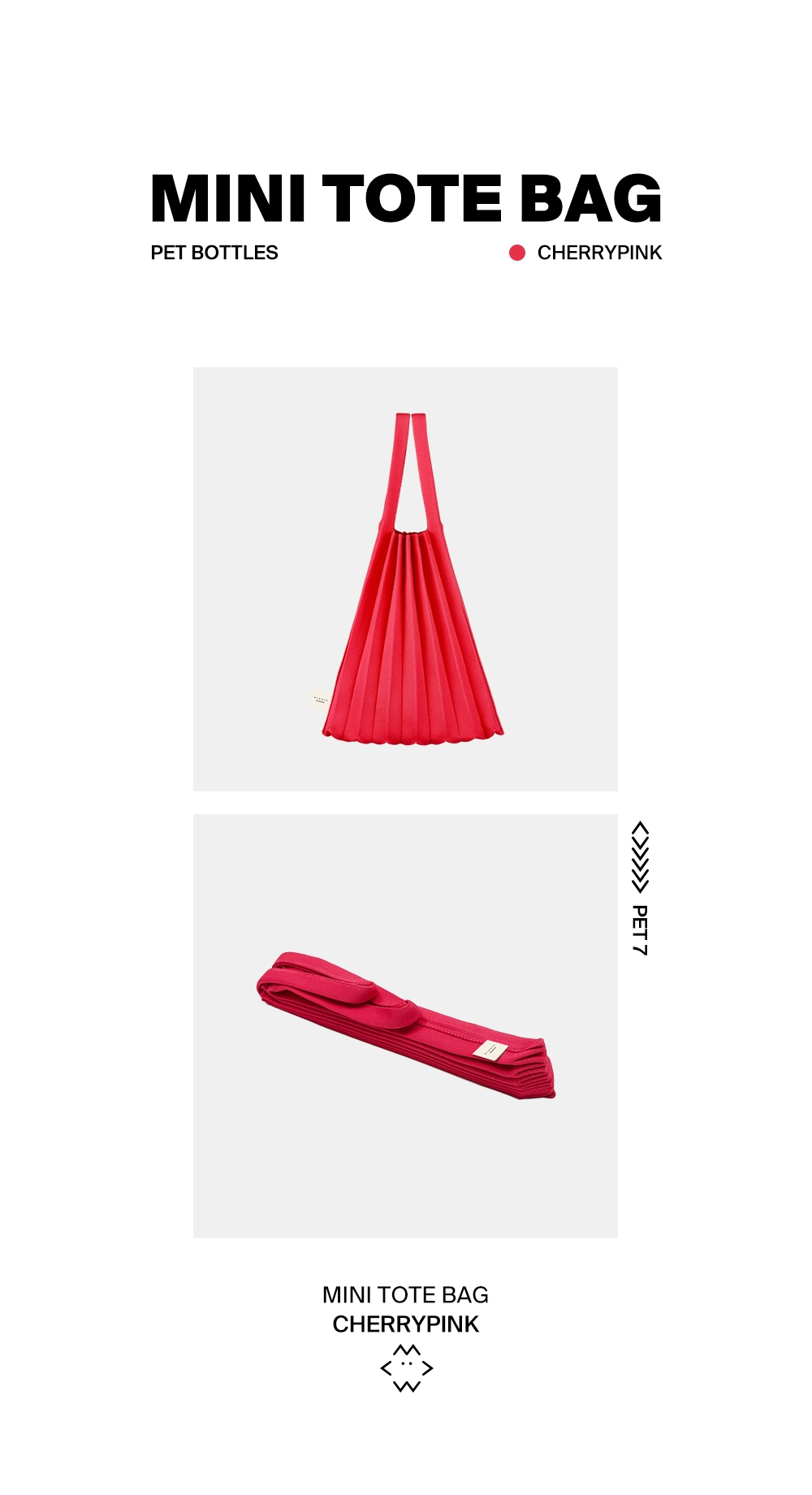 PLEATS MAMA 正規品関税込み MINI TOTE BAG CHERRYPINK MiniToteBag CherryPink : PLEATSMAMA: Sustainable Knit Pleats Bag