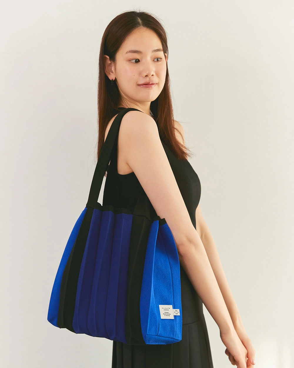 2WayShopperBag DeepBlue : PLEATSMAMA: Sustainable Knit