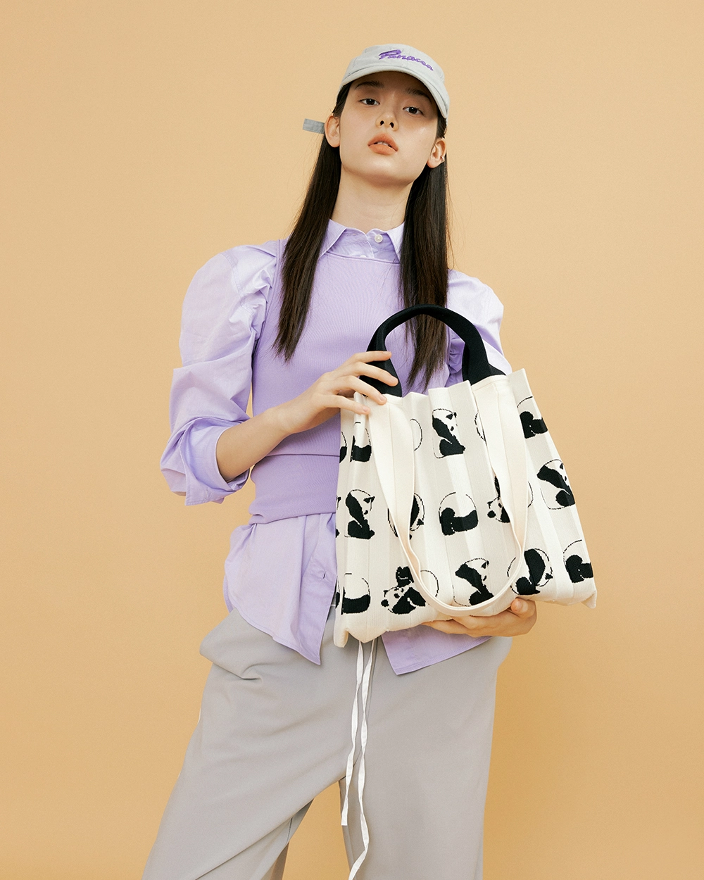 PANDA EDITION] 2WAY SHOPPER BAG ROLLING PANDA : PLEATSMAMA