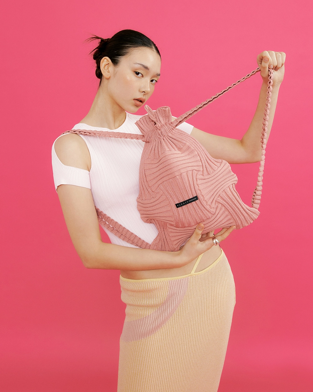 PLEATS MAMA☆New Bow Bag Glitter Bow BackPack Glitter Lime : PLEATSMAMA: Sustainable Knit