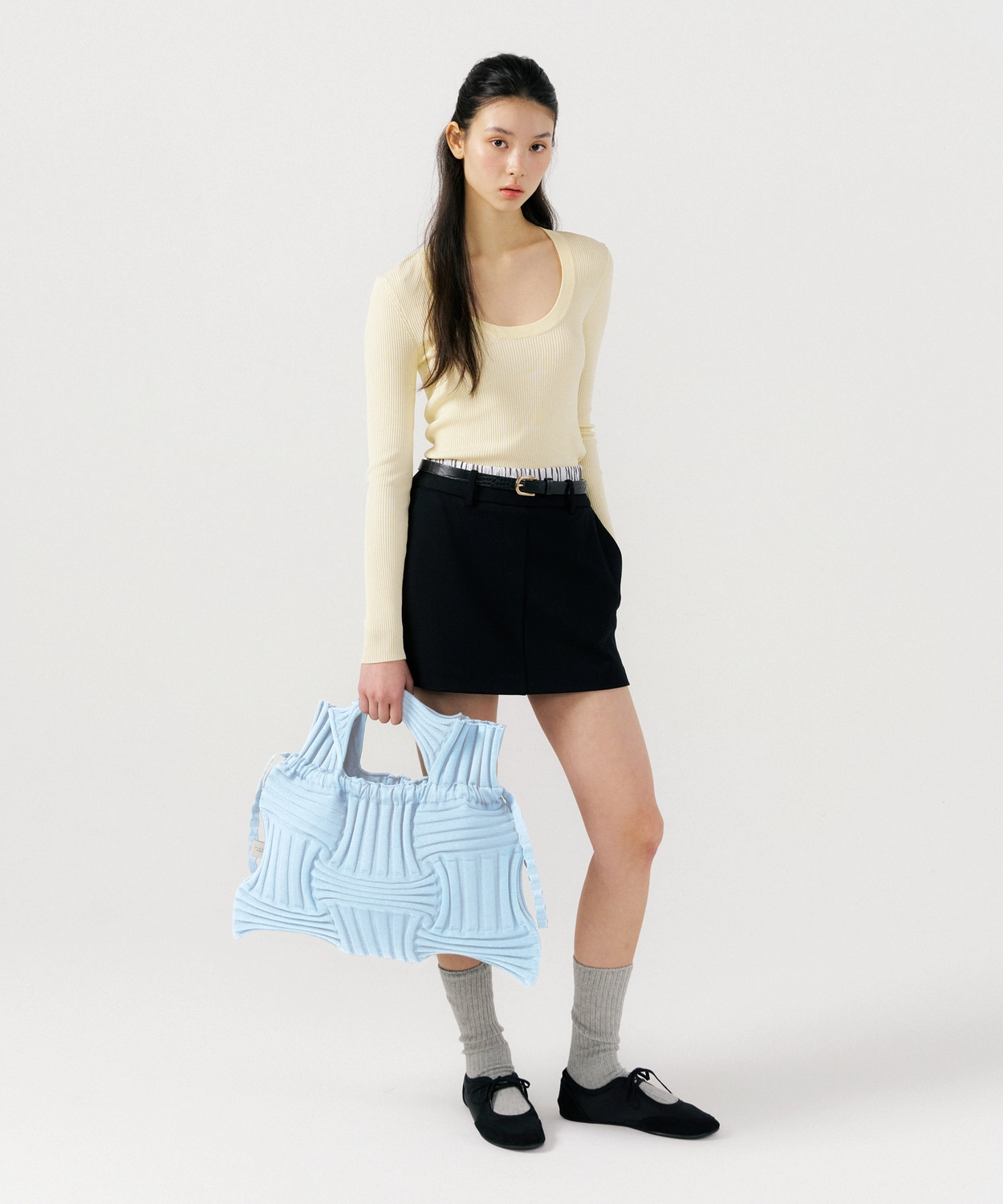 ビッグボウバッグ ライトブルー : プリーツママ