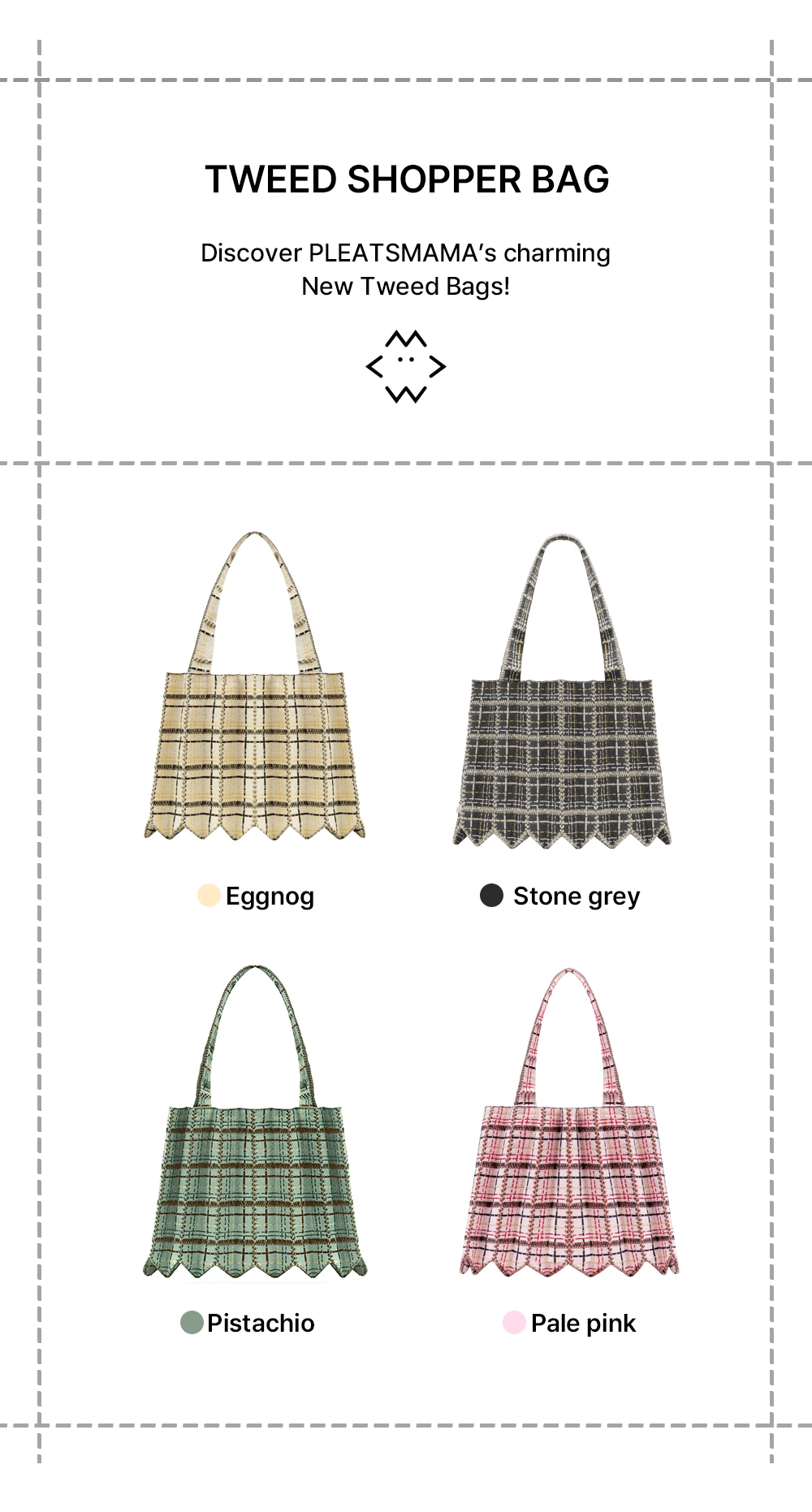 PLEATS MAMA 正規品関税込み TWEED SHOPPER BAG TWEED SHOPPER BAG PALE PINK : PLEATSMAMA: Sustainable Knit