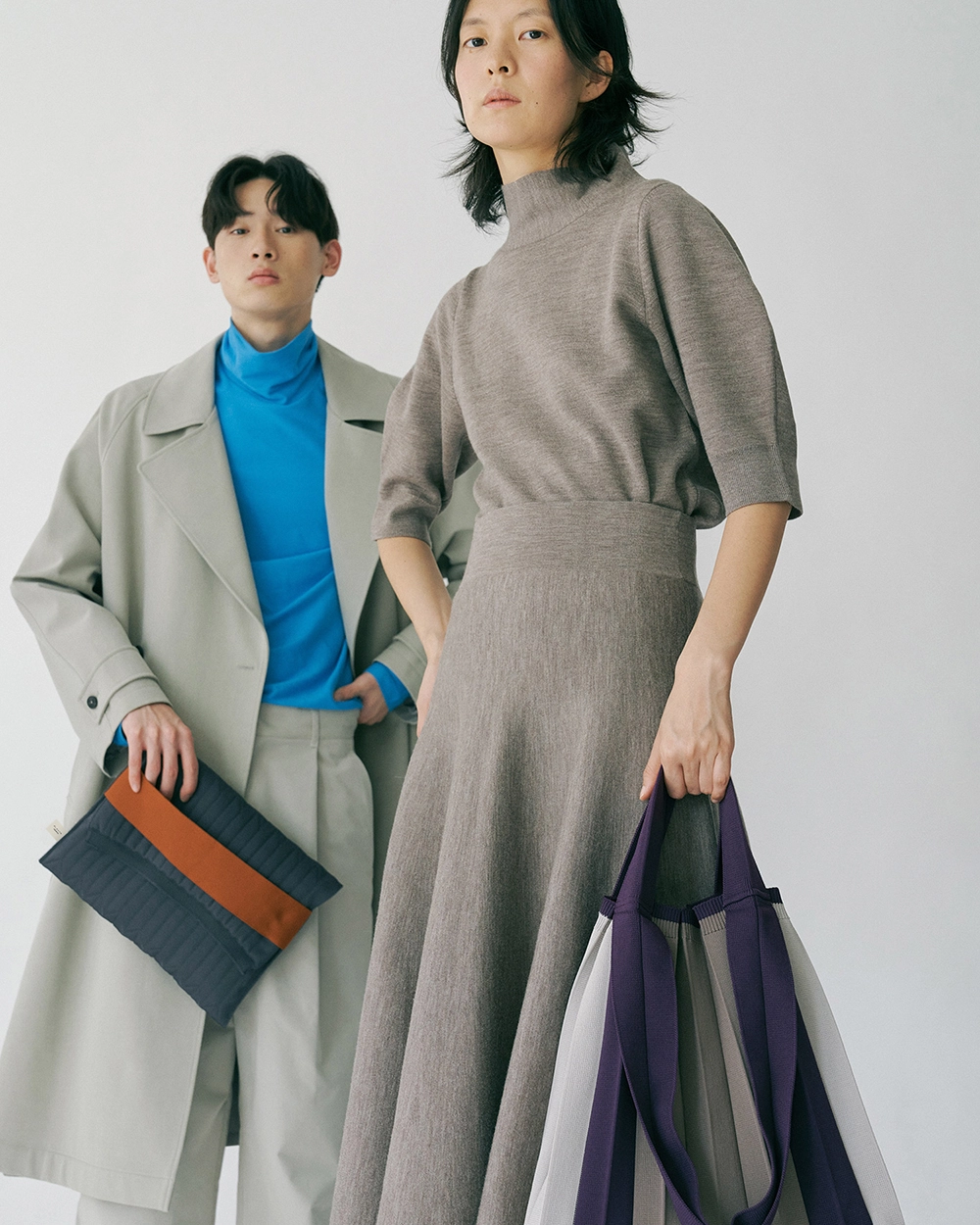 2Way Shopper Bag Purple : PLEATSMAMA: Sustainable Knit