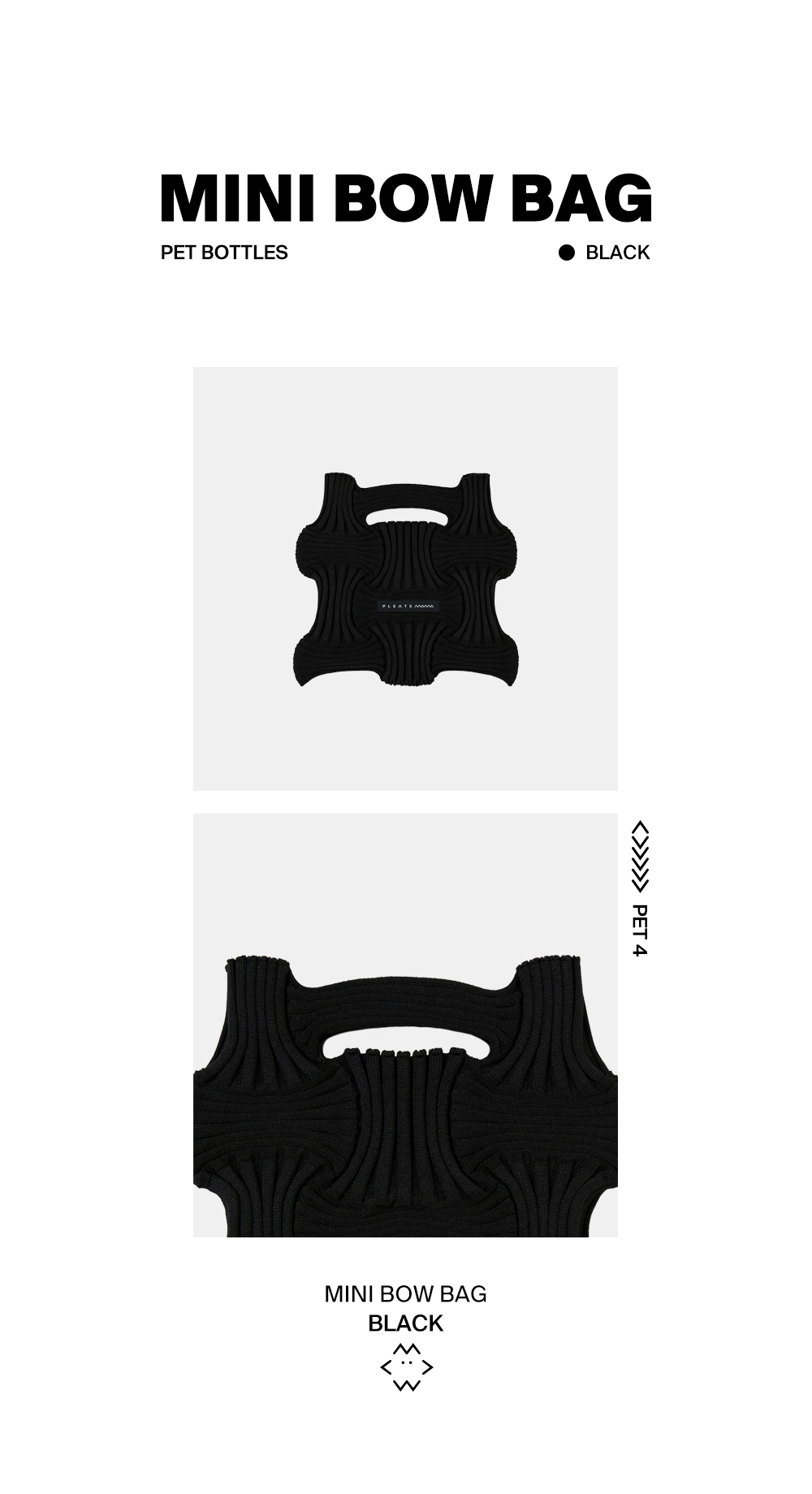 ● PLEATSMAMA ● Mini Cross Bow Bag PLEATSMAMA: Sustainable Knit Pleats Bag