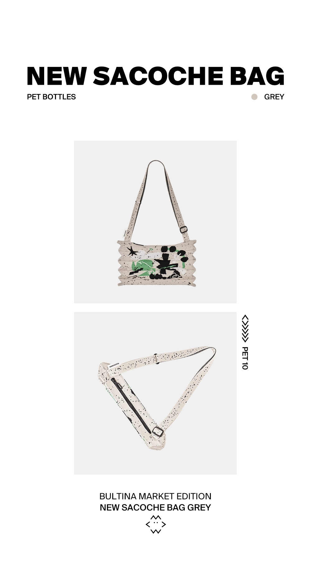 ◆PLEATS MAMA◆ New Shakosh Bag Bultina Market Edition Gray New Sacoche Bag Bultina Market Edition Grey : PLEATSMAMA