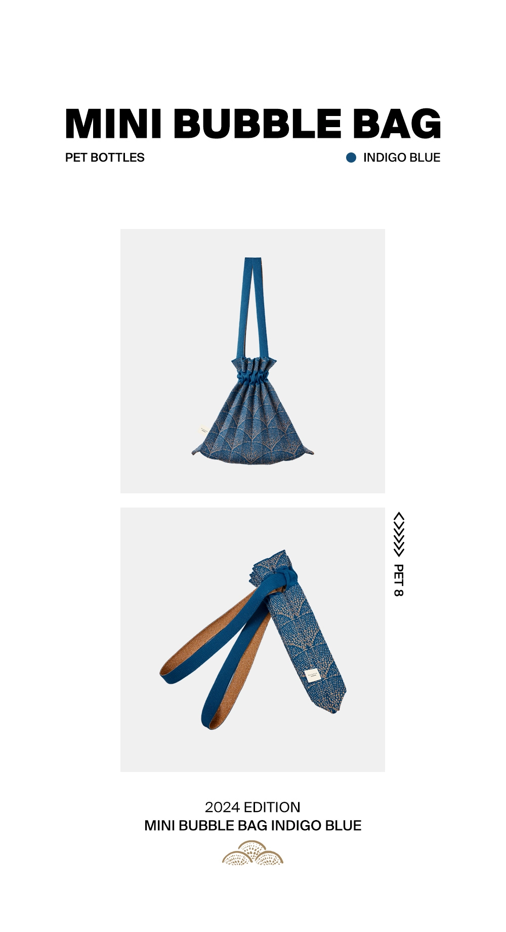 Mini Bubble Bag Indigo Blue : PLEATSMAMA: Sustainable Knit